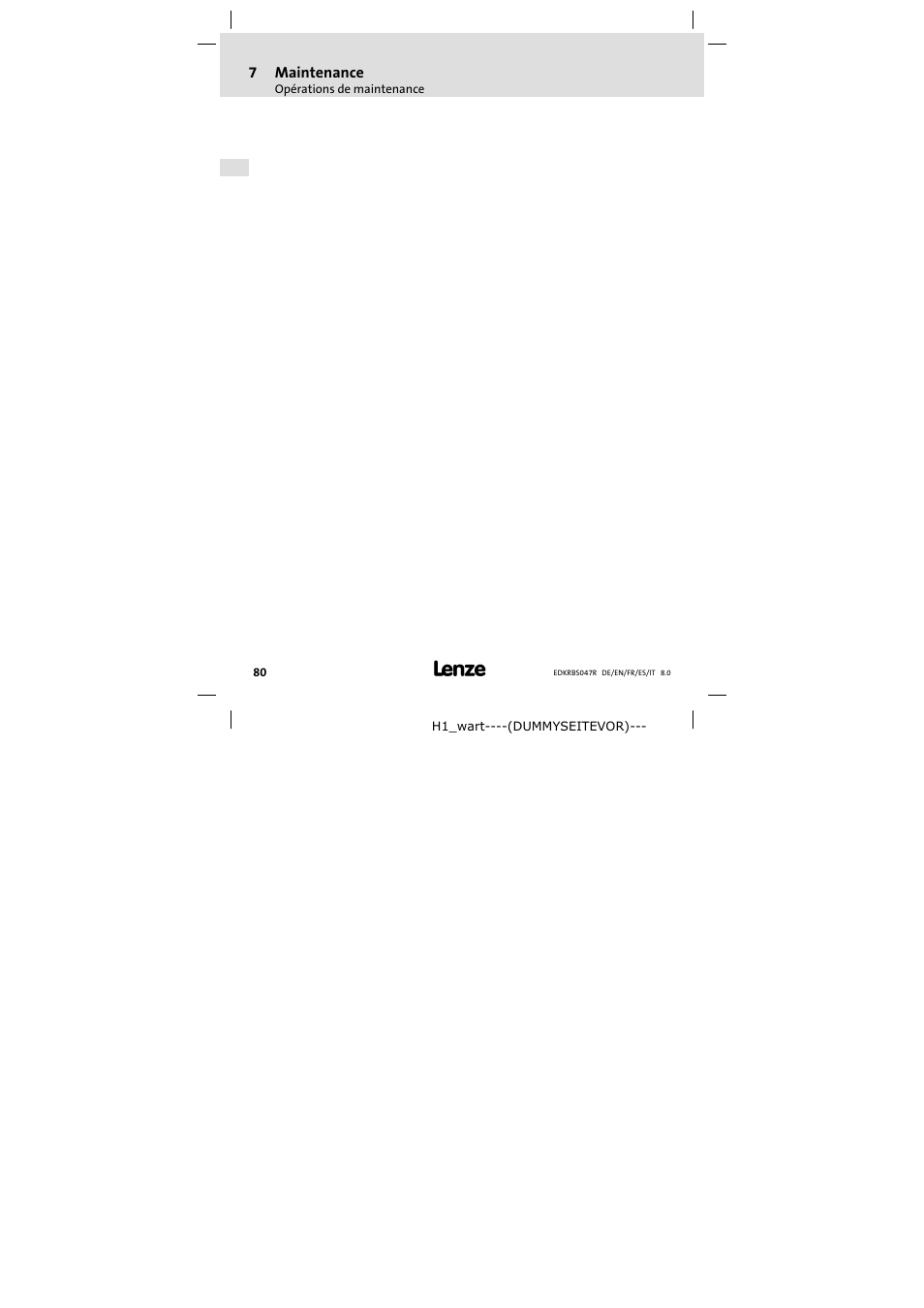 Lenze ERBSxxxxxxxx User Manual | Page 80 / 132