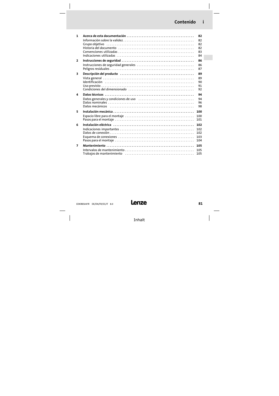 Lenze ERBSxxxxxxxx User Manual | Page 81 / 132