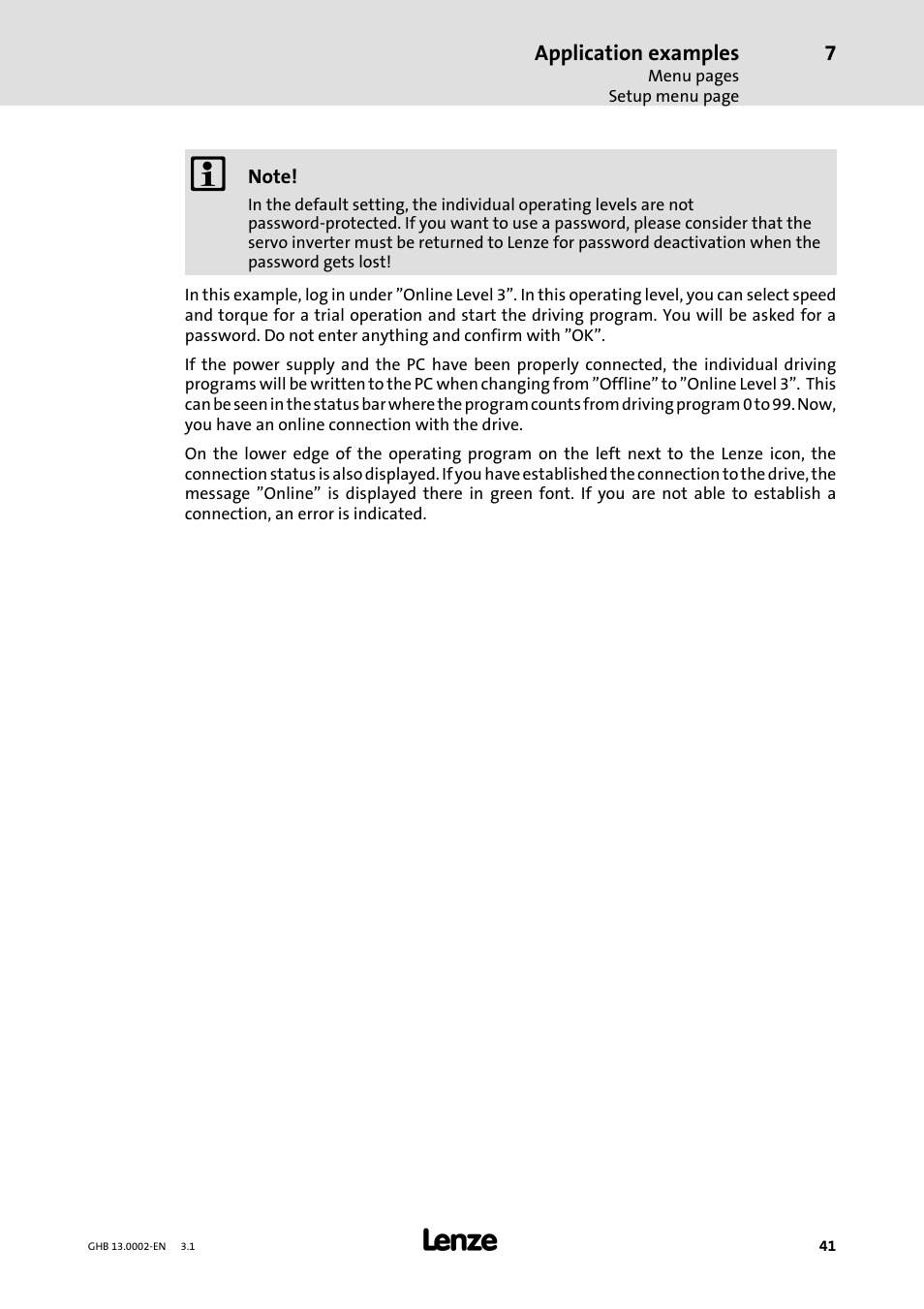 Application examples | Lenze 931W User Manual | Page 41 / 68