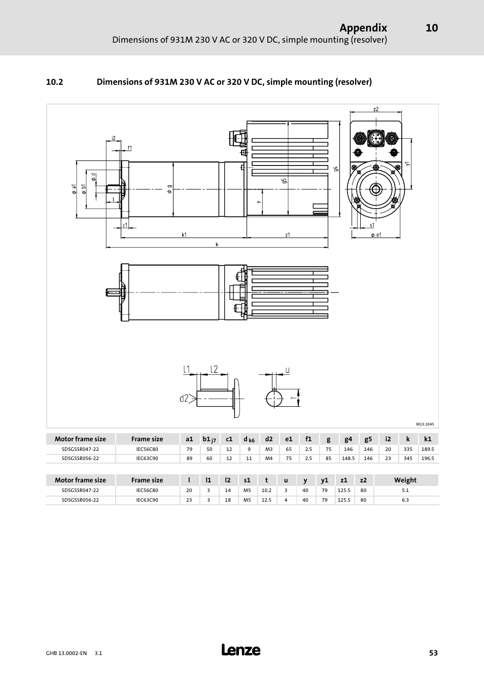 Appendix | Lenze 931W User Manual | Page 53 / 68