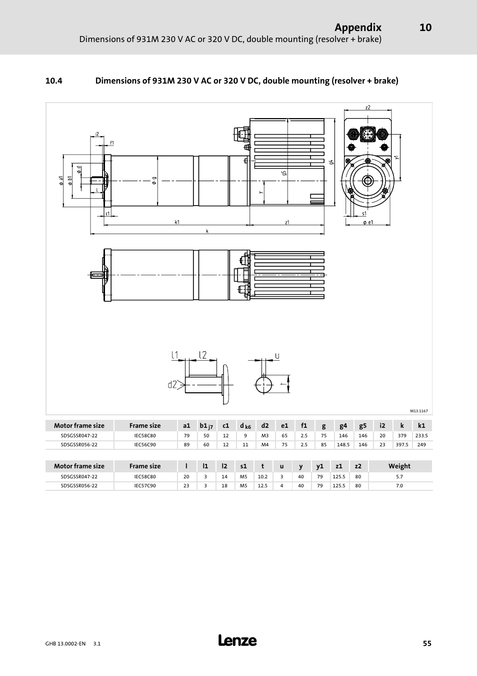 Appendix | Lenze 931W User Manual | Page 55 / 68
