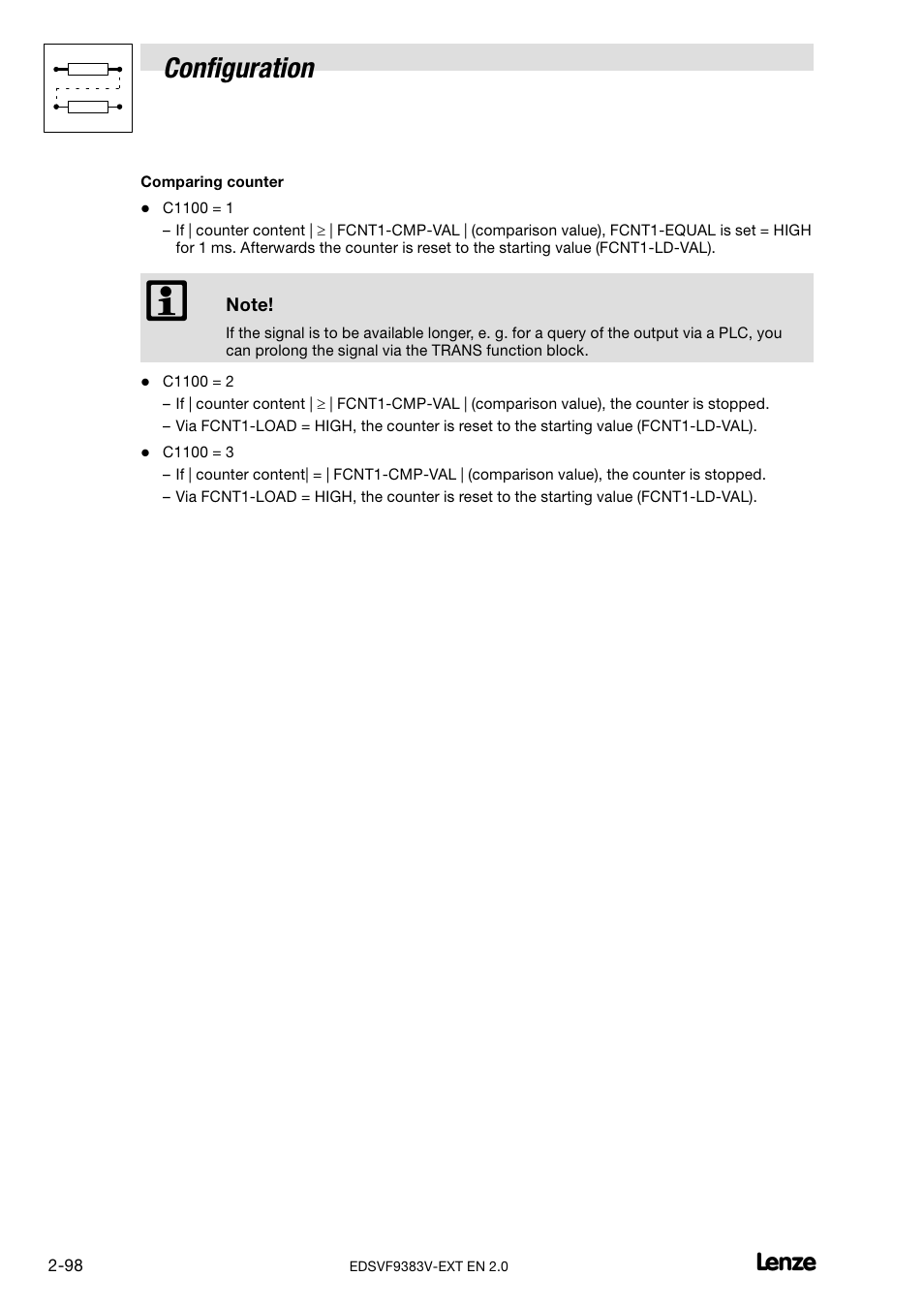 Configuration | Lenze EVF9383 User Manual | Page 106 / 232