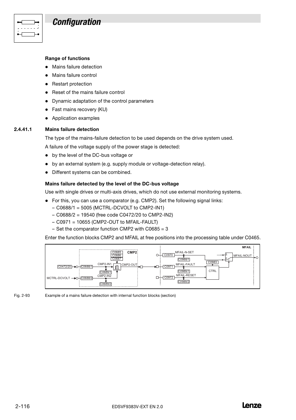 Configuration | Lenze EVF9383 User Manual | Page 124 / 232