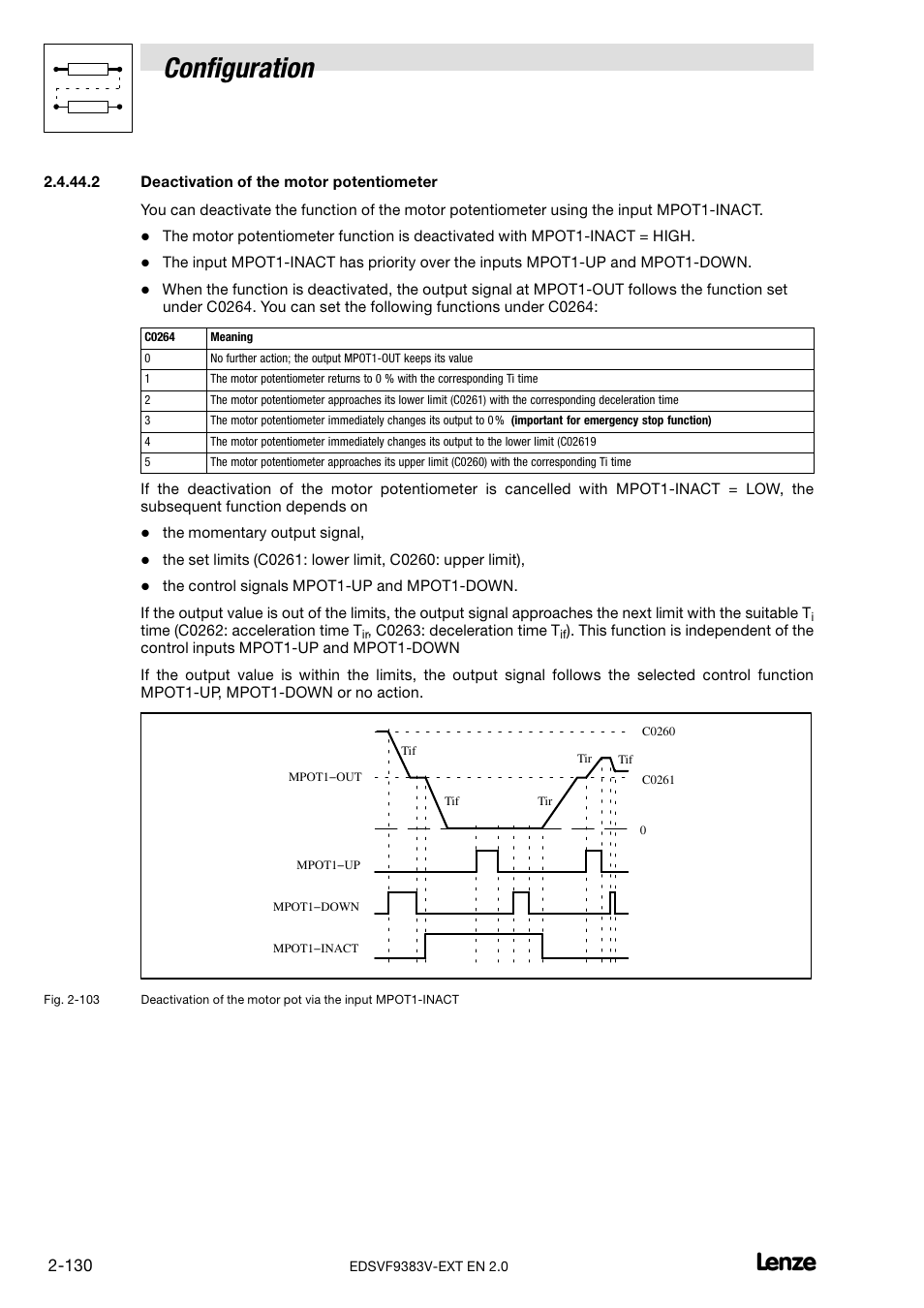 Configuration | Lenze EVF9383 User Manual | Page 138 / 232