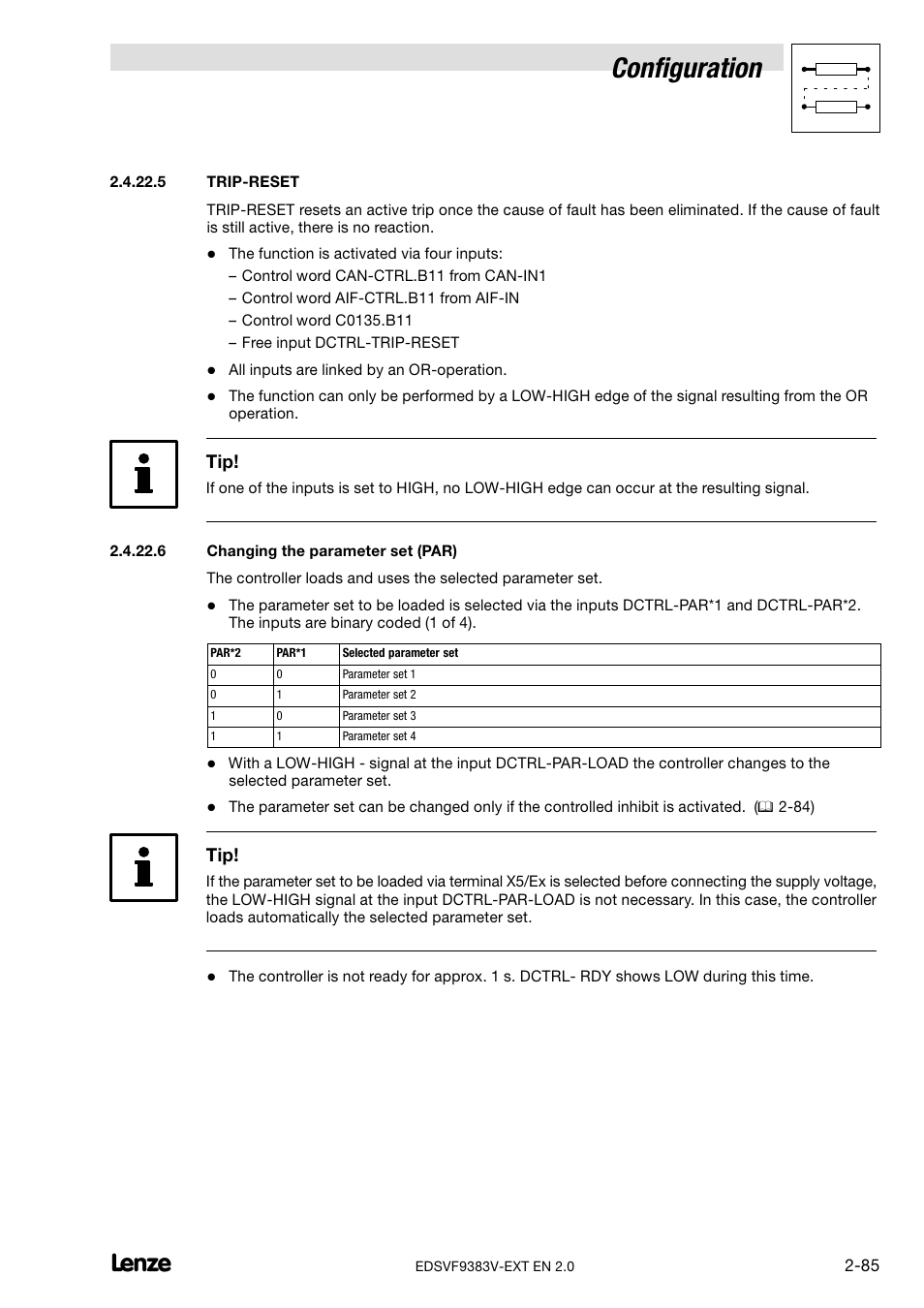 Configuration | Lenze EVF9383 User Manual | Page 93 / 232