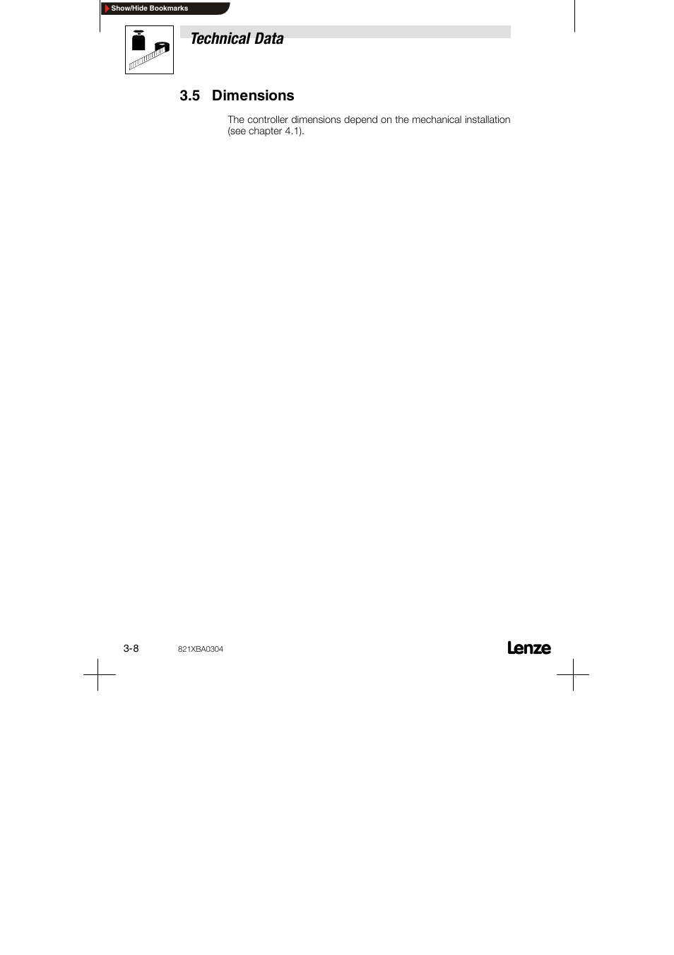 5 dimensions, Technical data | Lenze 8210 series User Manual | Page 18 / 70