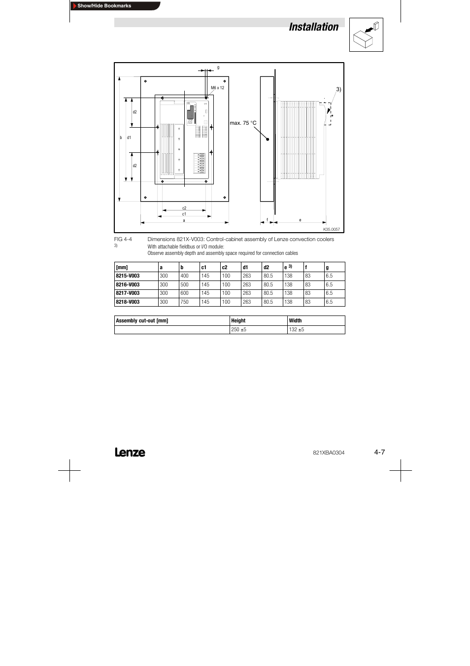 Installation | Lenze 8210 series User Manual | Page 25 / 70