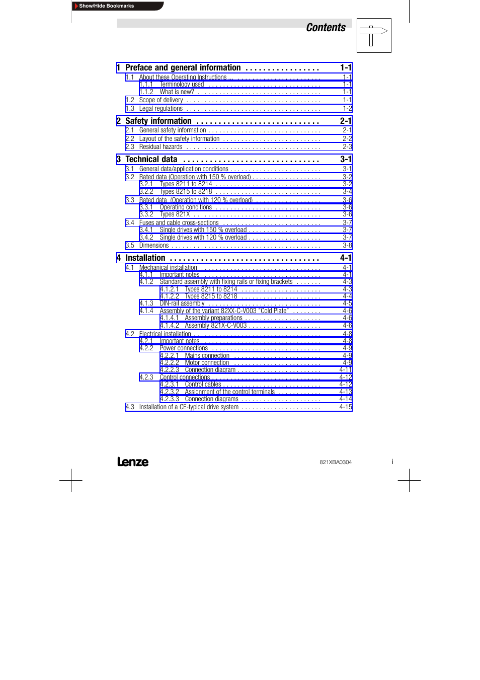 Lenze 8210 series User Manual | Page 3 / 70