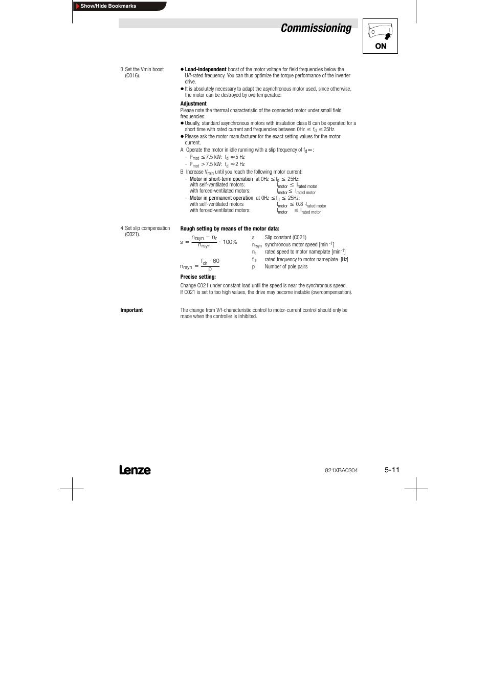 Commissioning | Lenze 8210 series User Manual | Page 47 / 70