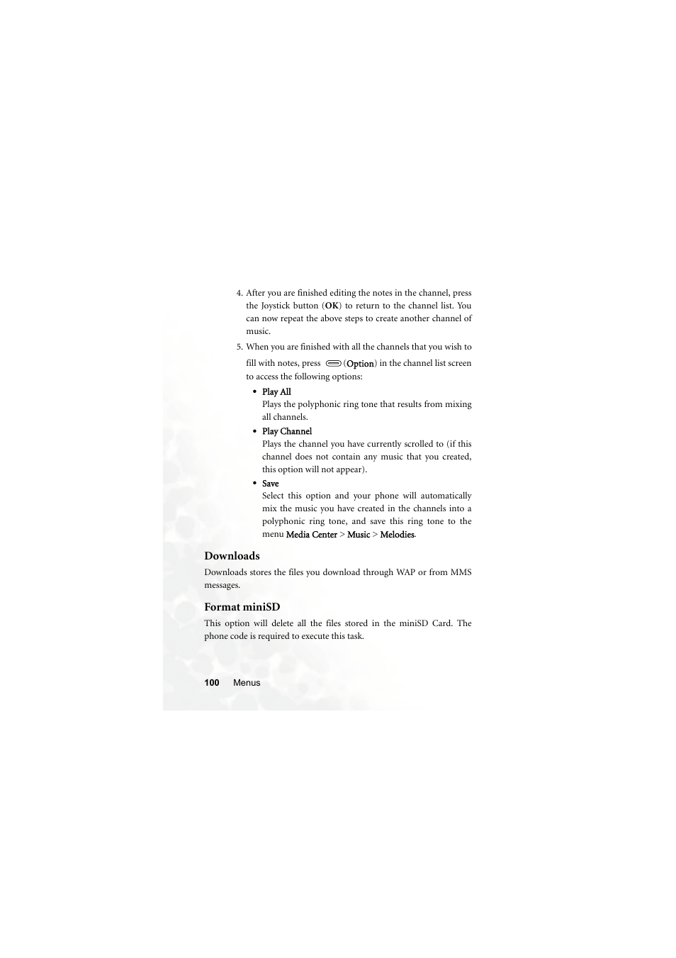 Downloads, Format minisd, Downloads format minisd | BenQ Z2 User Manual | Page 116 / 148
