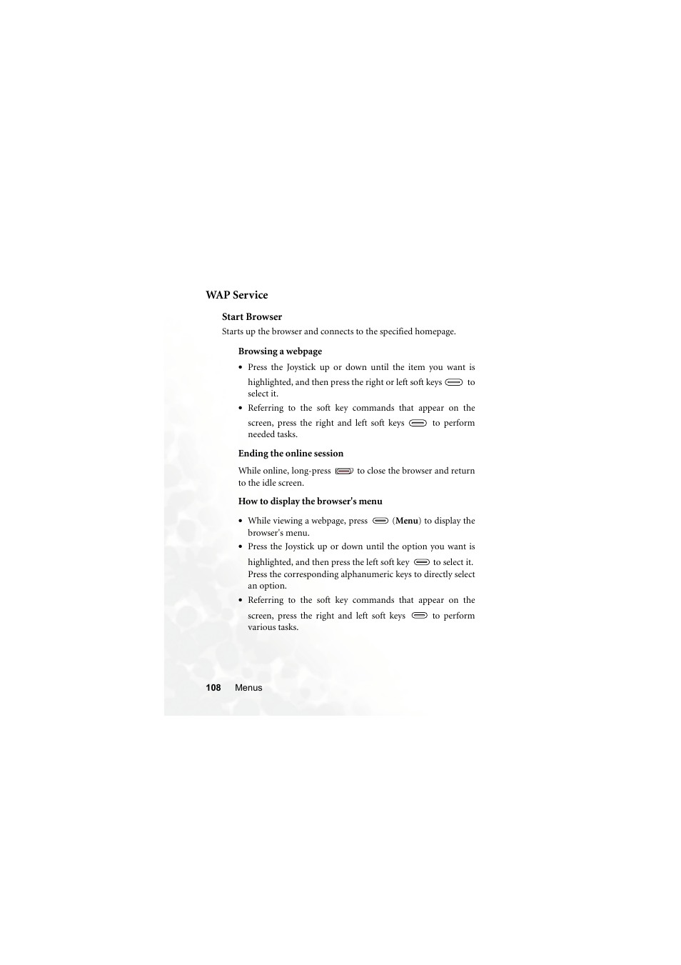 Wap service | BenQ Z2 User Manual | Page 124 / 148