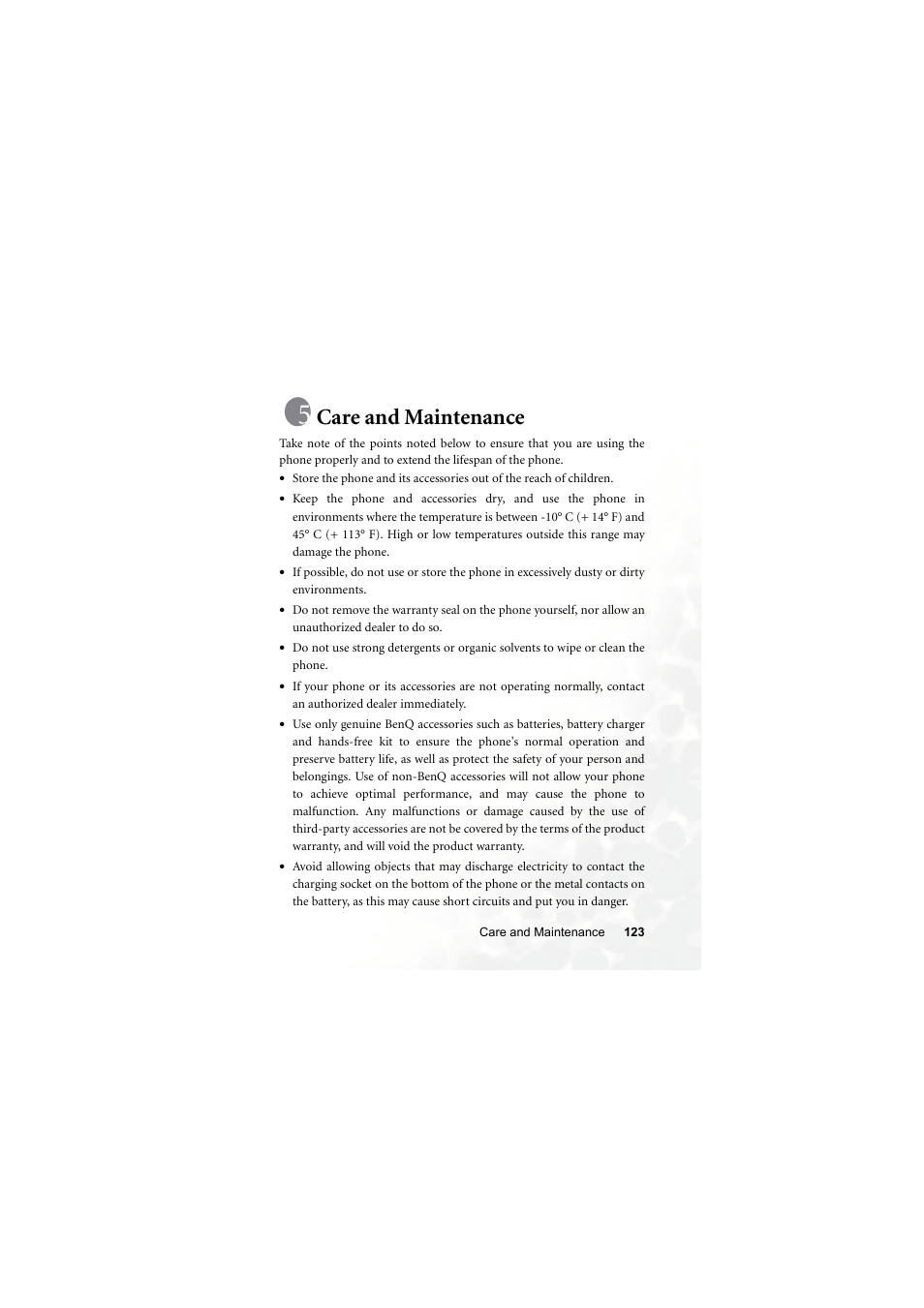 Care and maintenance | BenQ Z2 User Manual | Page 139 / 148