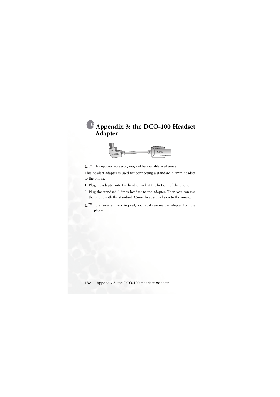 Appendix 3: the dco-100 headset adapter | BenQ Z2 User Manual | Page 148 / 148
