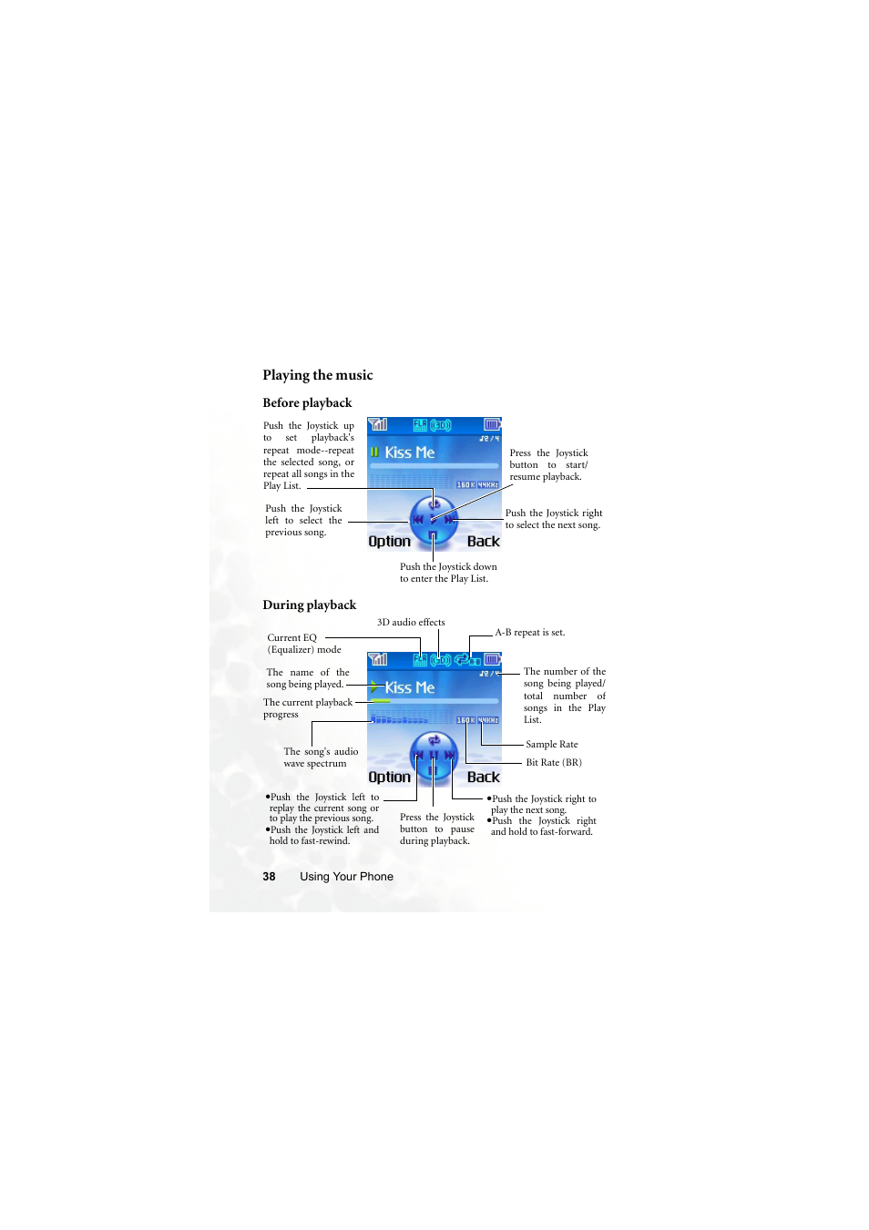 Playing the music | BenQ Z2 User Manual | Page 54 / 148