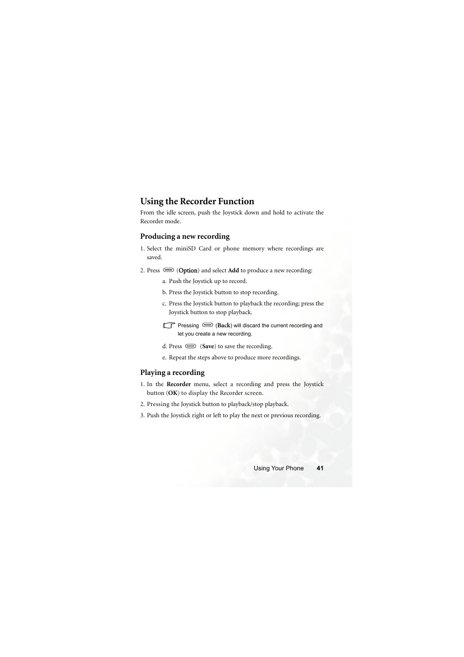 Using the recorder function | BenQ Z2 User Manual | Page 57 / 148
