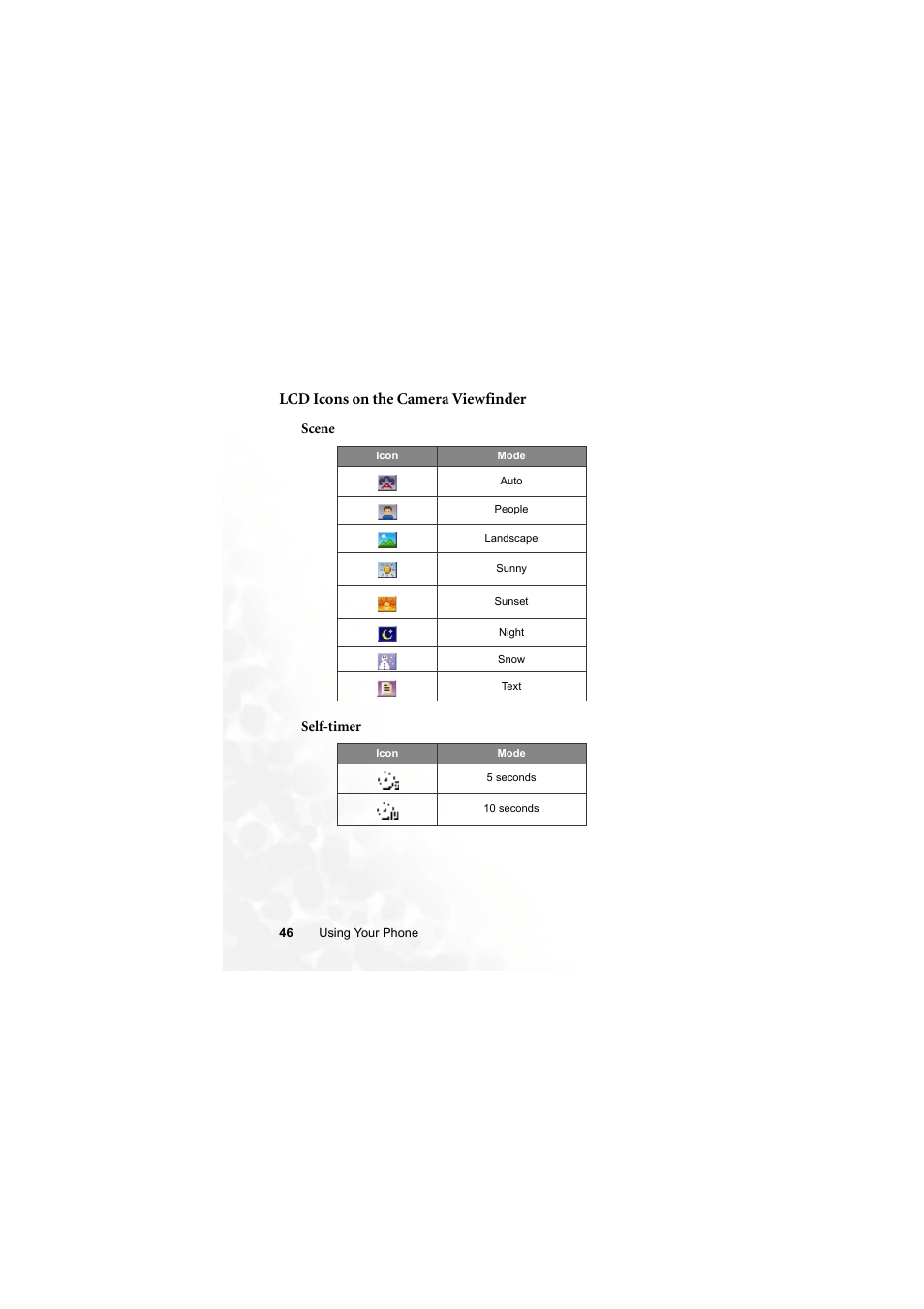 Lcd icons on the camera viewfinder | BenQ Z2 User Manual | Page 62 / 148