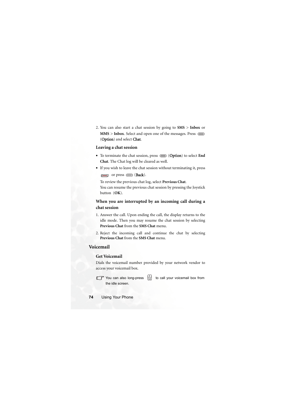 Voicemail | BenQ Z2 User Manual | Page 90 / 148