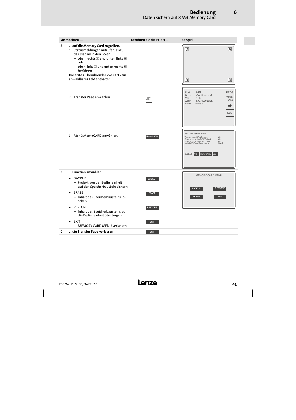 Bedienung | Lenze EPM-H515 User Manual | Page 41 / 138