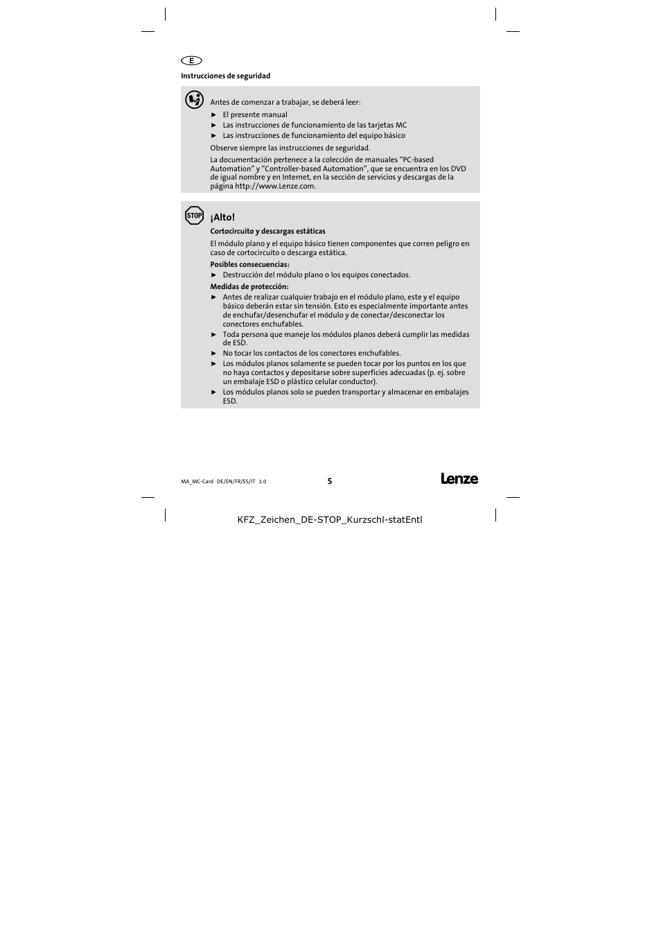 Lenze MC−xxx User Manual | Page 5 / 8