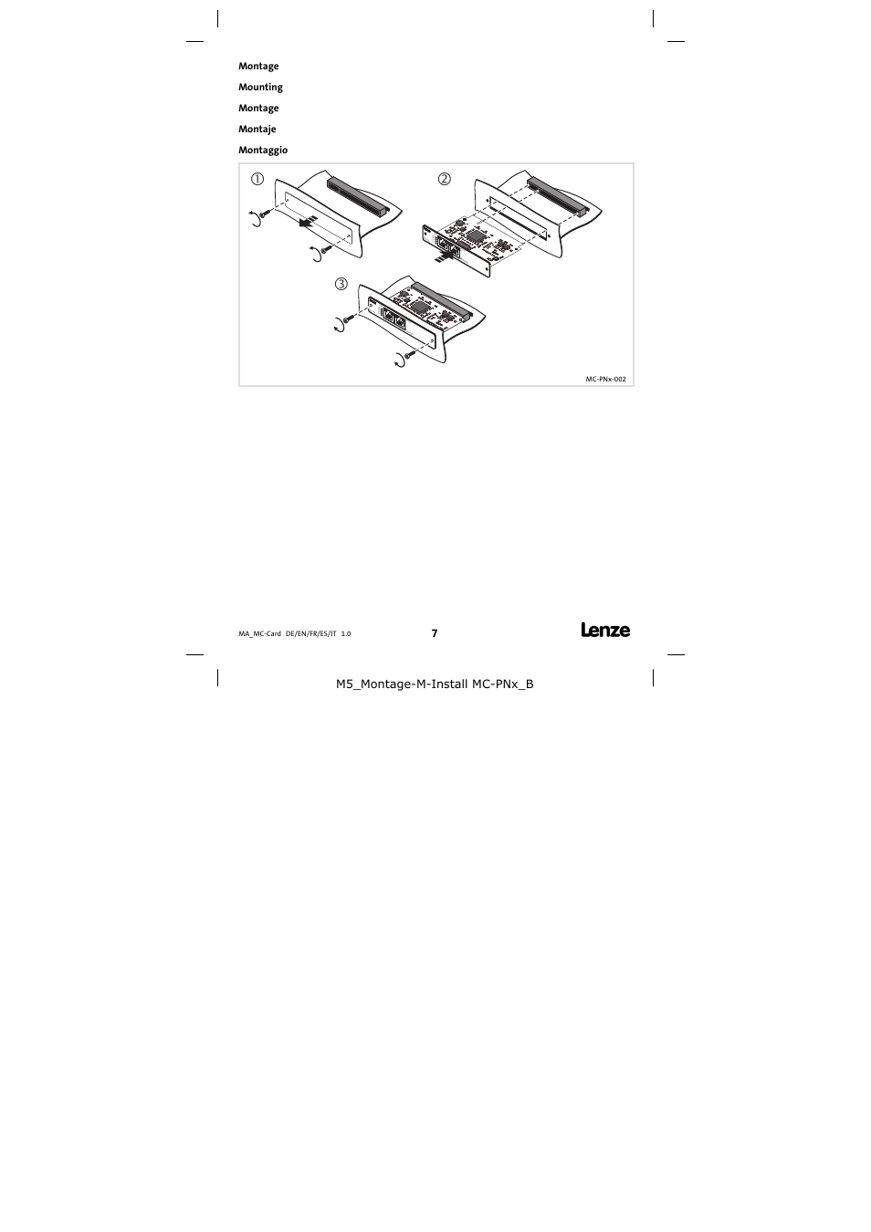 M5_montage−m−install mc−pnx_b | Lenze MC−xxx User Manual | Page 7 / 8