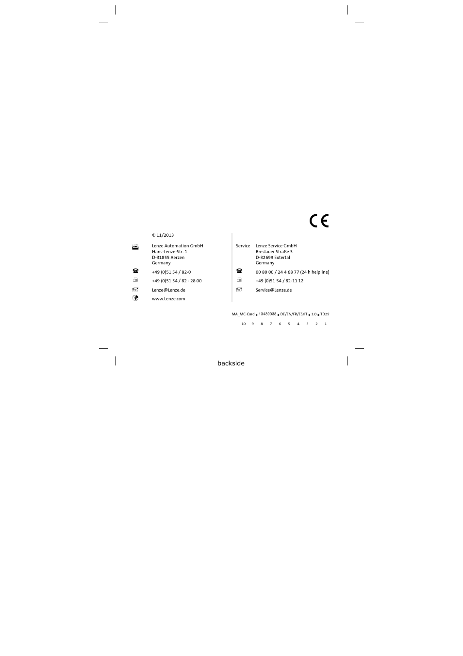 Lenze MC−xxx User Manual | Page 8 / 8