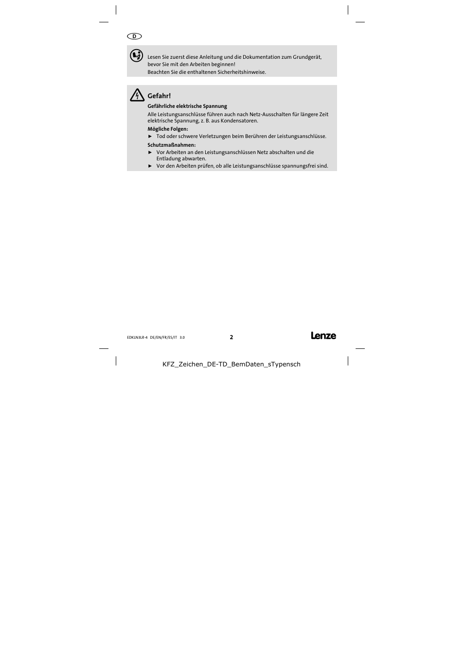 Lenze EZAELN3 User Manual | Page 2 / 20