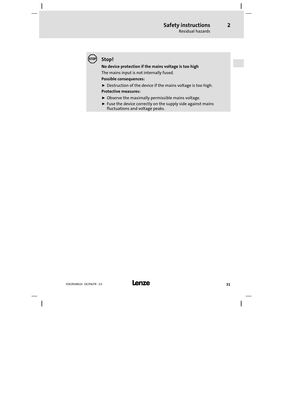 Lenze EZN3B series User Manual | Page 31 / 70