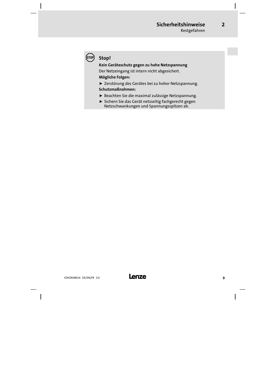 Lenze EZN3B series User Manual | Page 9 / 70