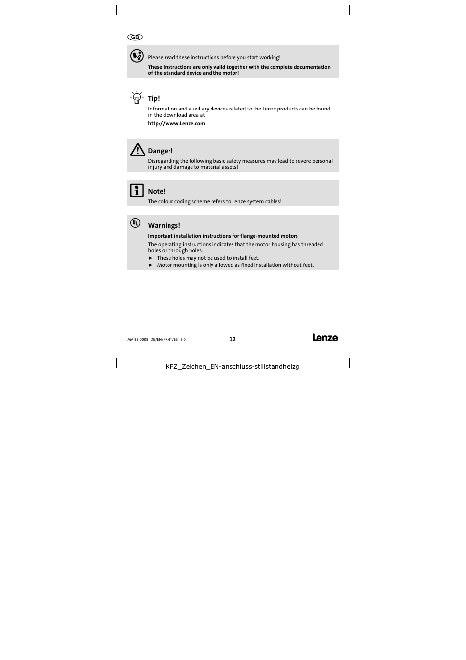 Lenze MHERA Three-phase AC motors User Manual | Page 12 / 36