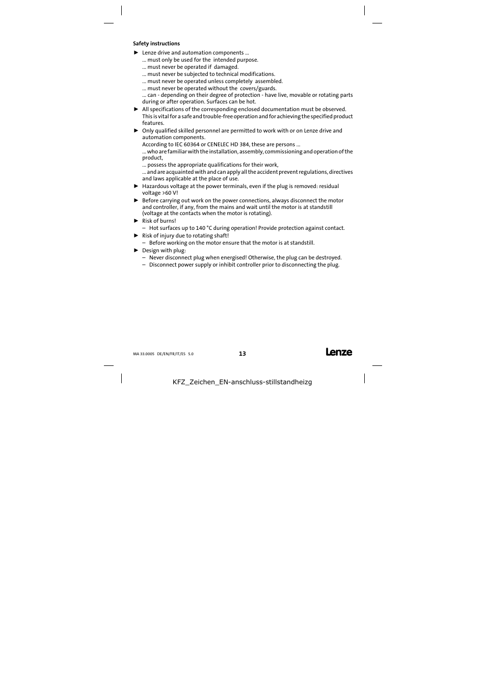 Lenze MHERA Three-phase AC motors User Manual | Page 13 / 36