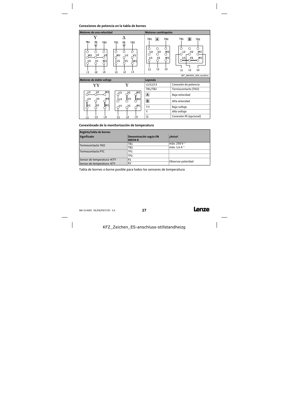 Lenze MHERA Three-phase AC motors User Manual | Page 27 / 36