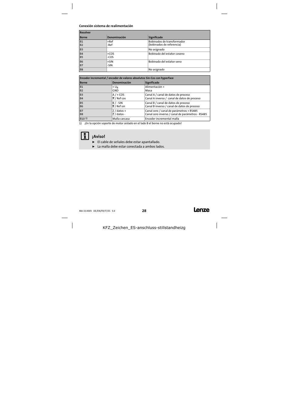 Aviso | Lenze MHERA Three-phase AC motors User Manual | Page 28 / 36