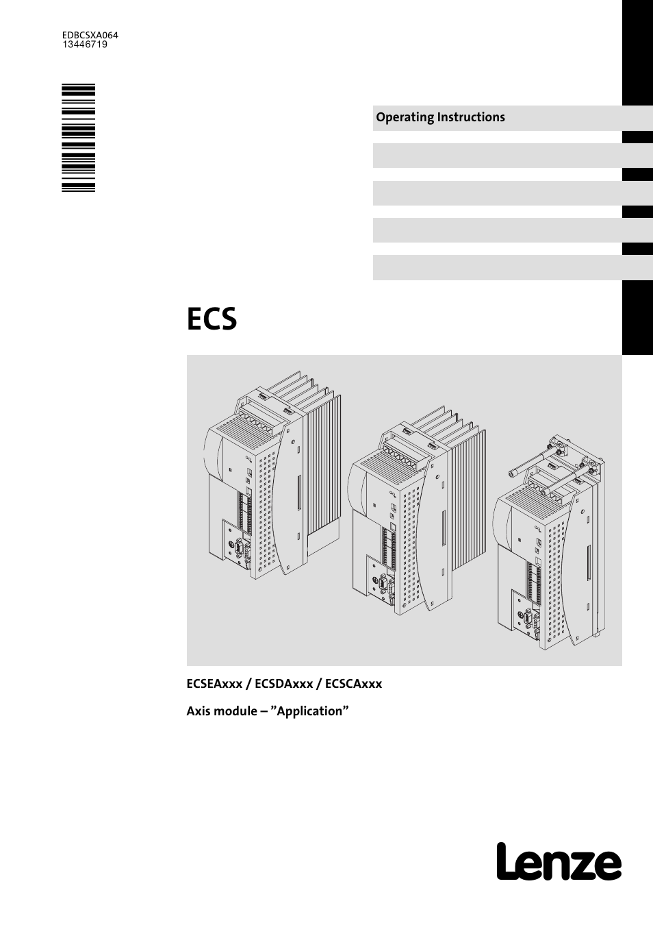 Lenze ECSCAxxx User Manual | 483 pages