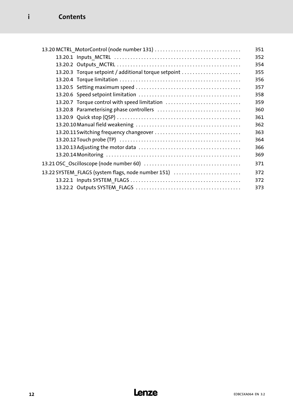 Contents i | Lenze ECSCAxxx User Manual | Page 12 / 483