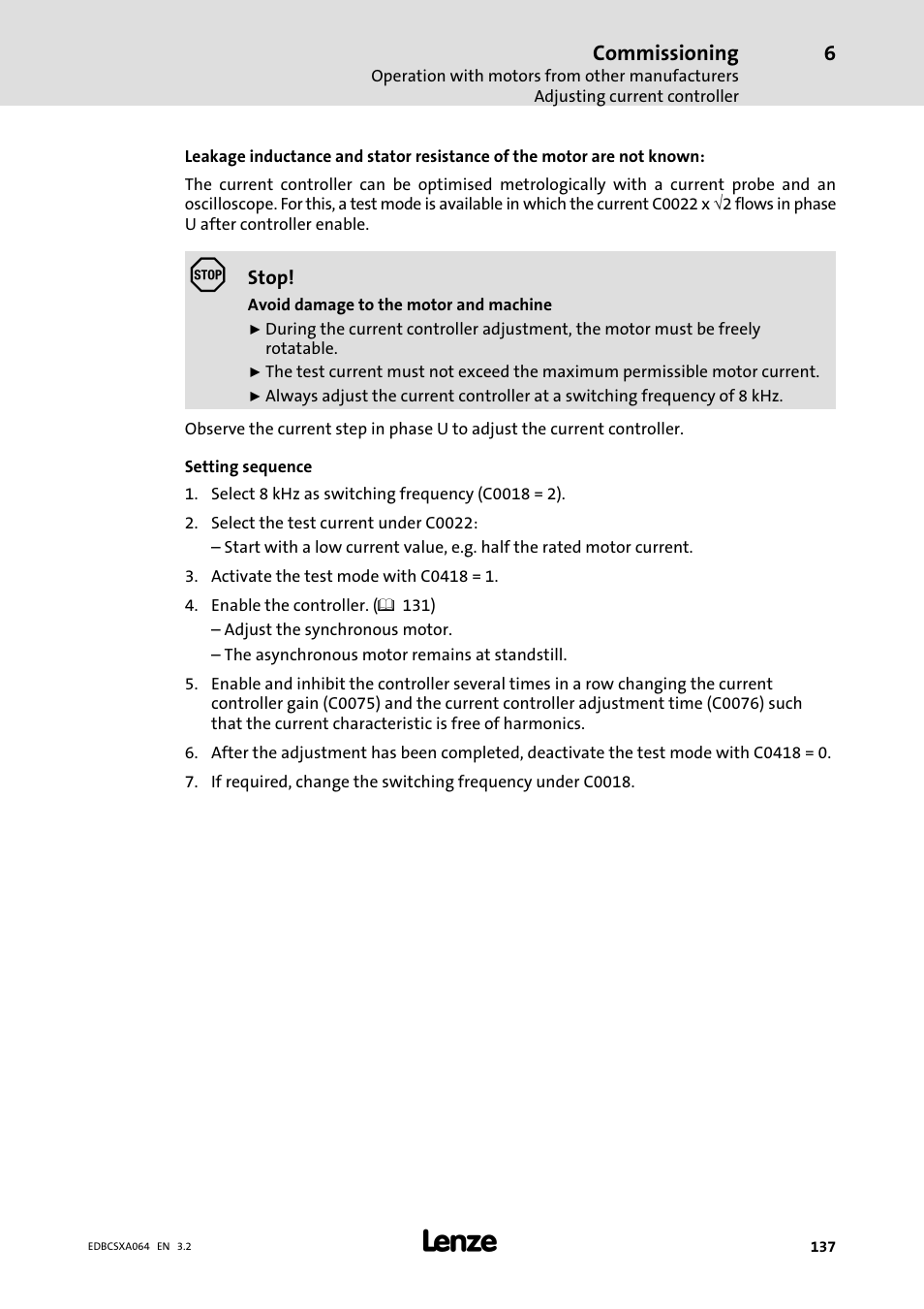 Lenze ECSCAxxx User Manual | Page 137 / 483