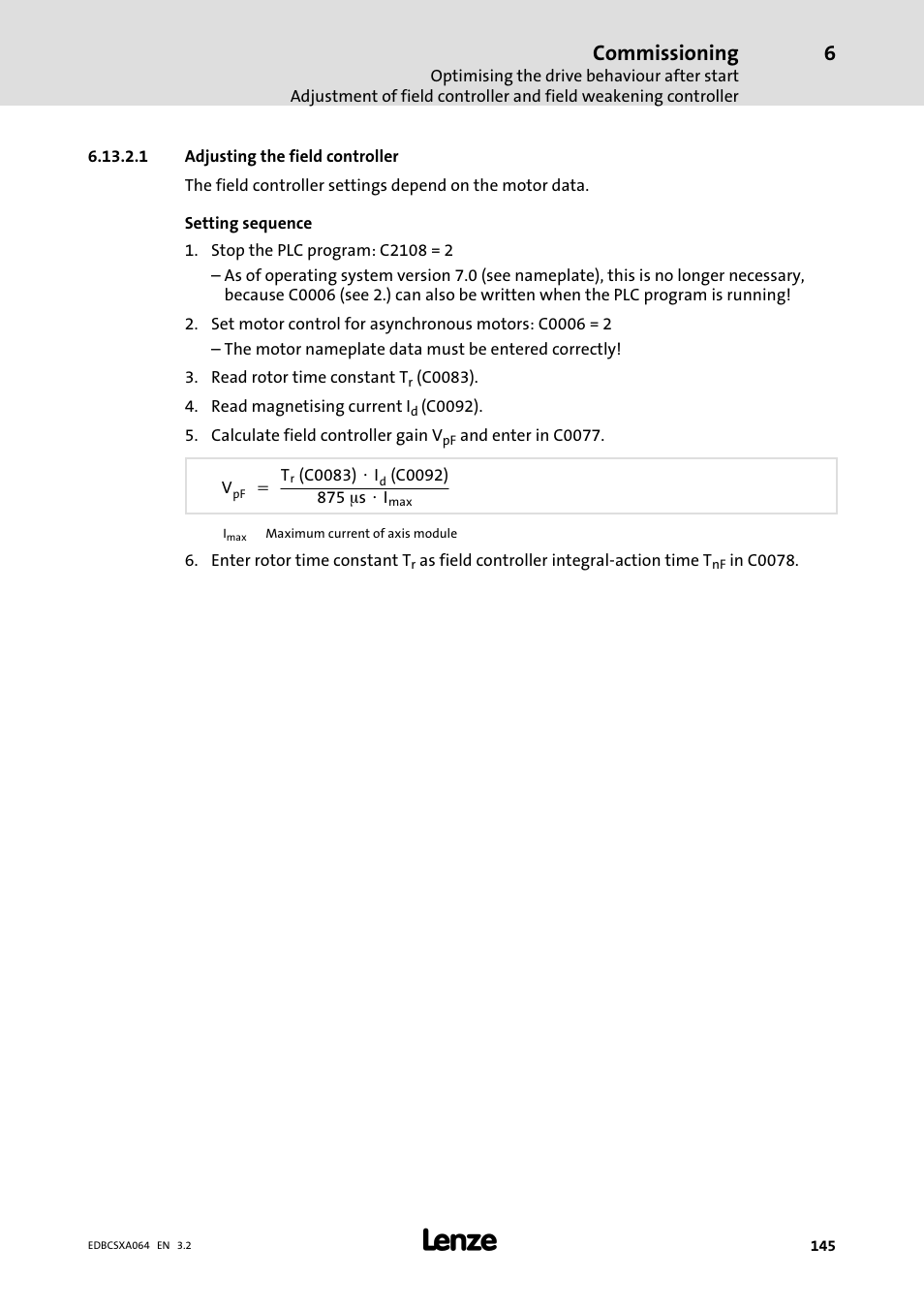Commissioning | Lenze ECSCAxxx User Manual | Page 145 / 483