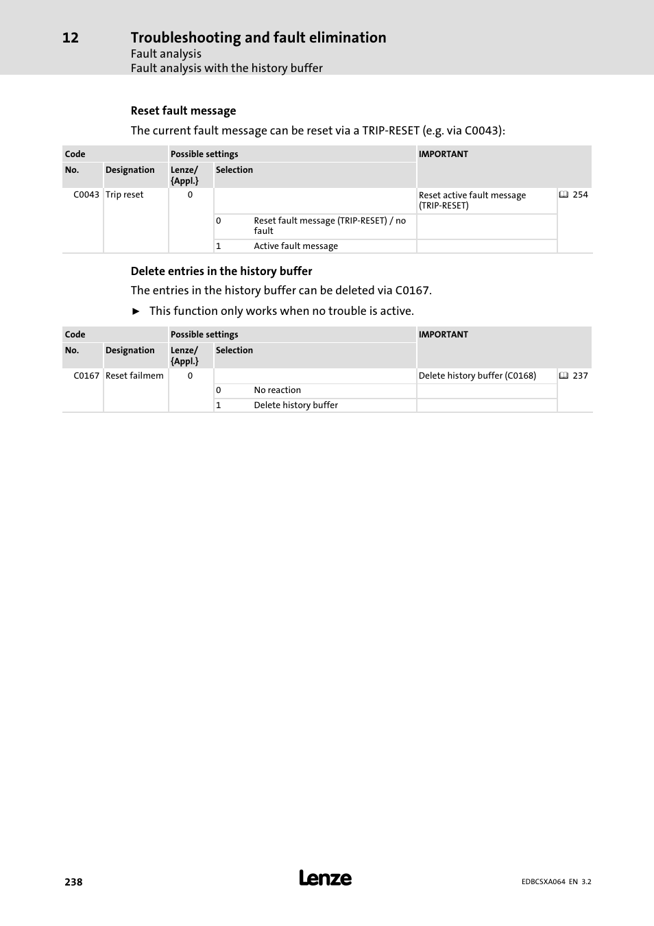 Troubleshooting and fault elimination | Lenze ECSCAxxx User Manual | Page 238 / 483