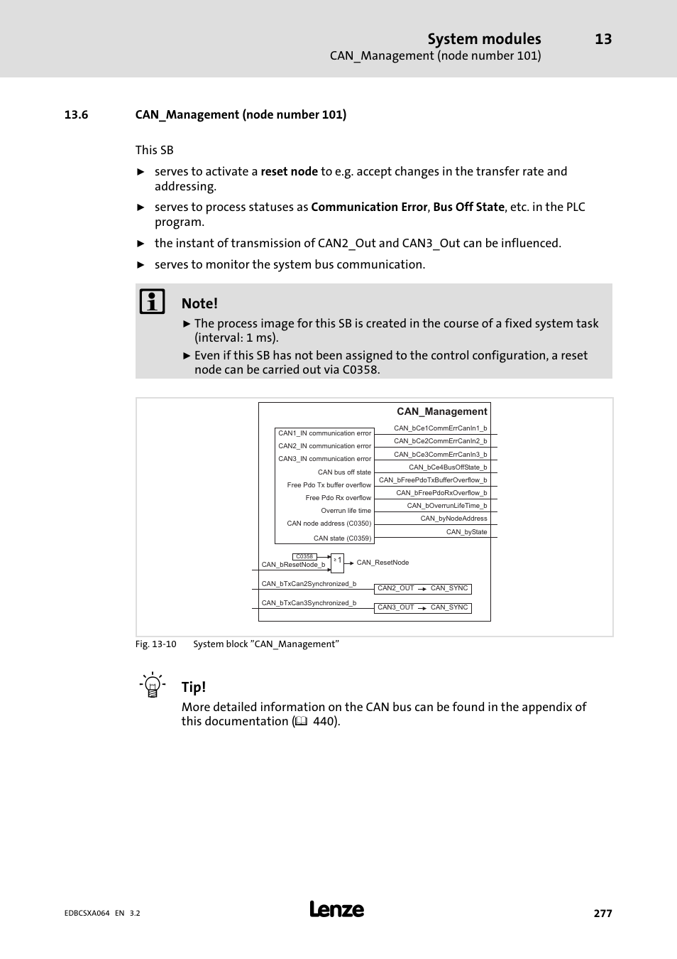 6 can_management (node number 101), System modules | Lenze ECSCAxxx User Manual | Page 277 / 483