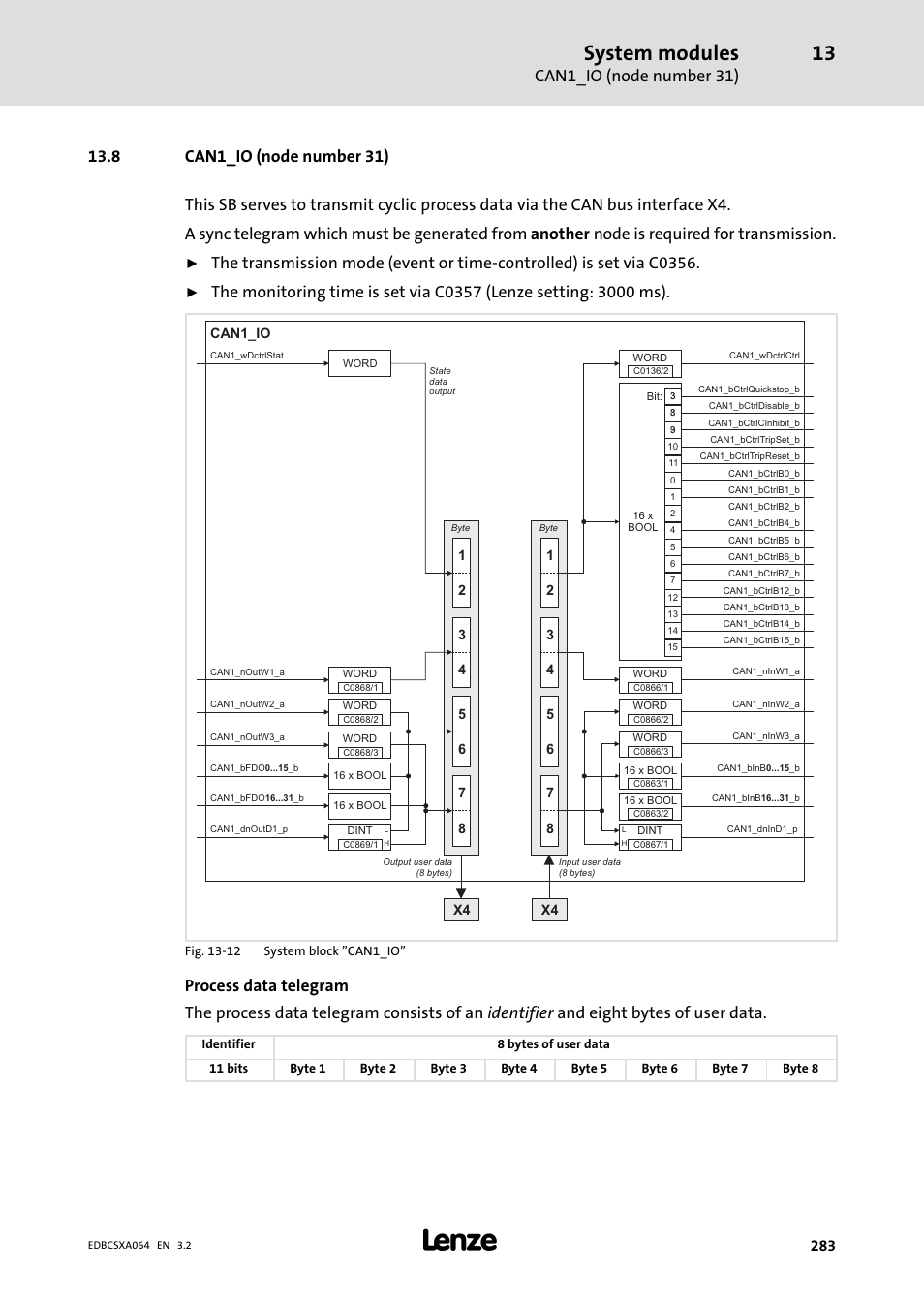 8 can1_io (node number 31), System modules, Can1_io (node number 31) | Lenze ECSCAxxx User Manual | Page 283 / 483