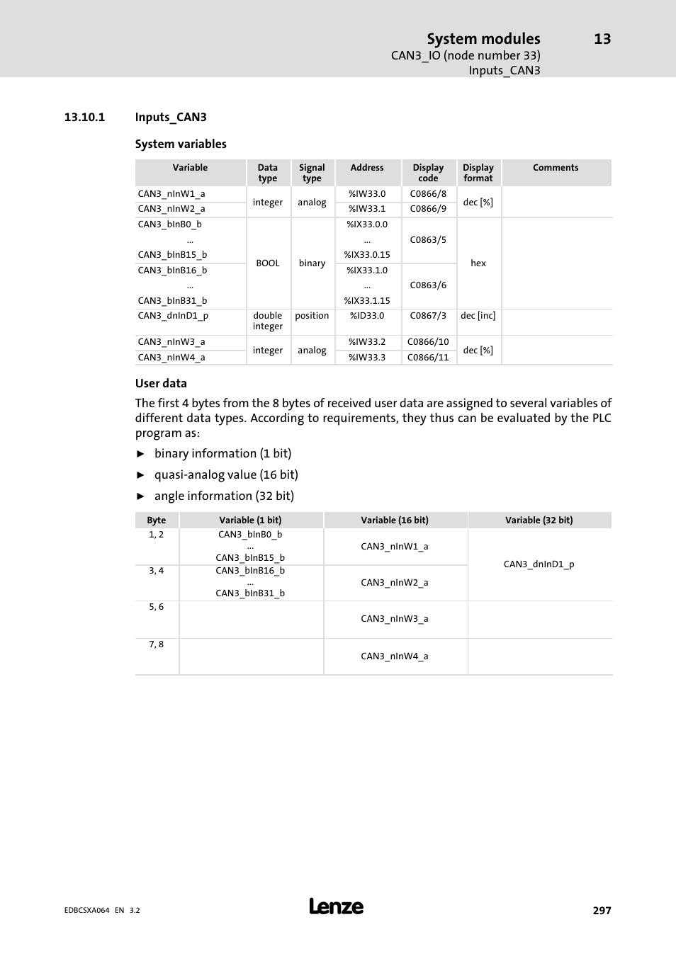 1 inputs_can3, System modules | Lenze ECSCAxxx User Manual | Page 297 / 483