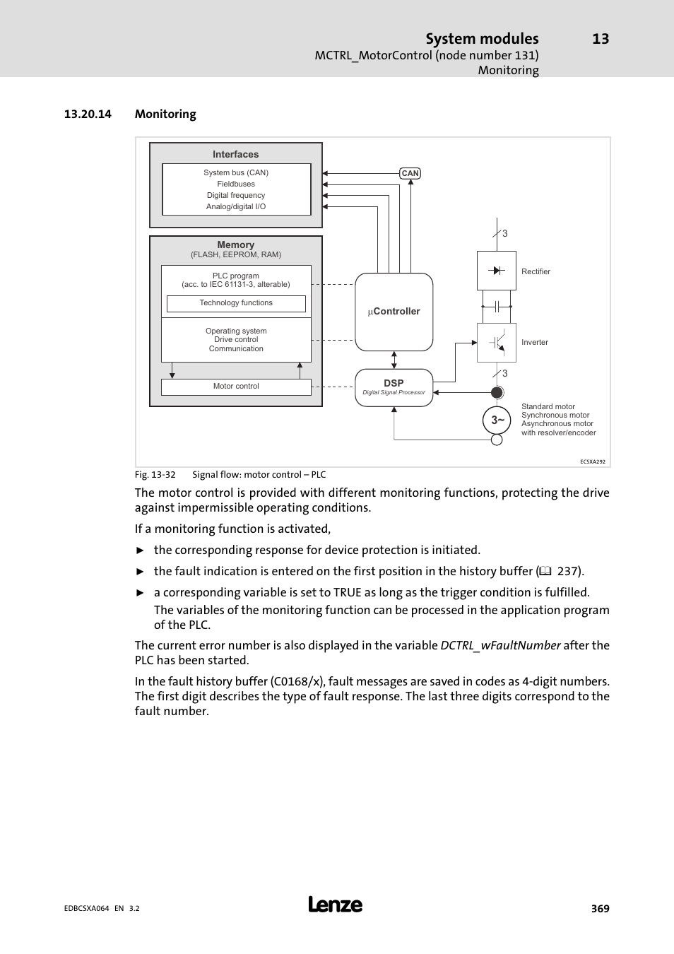 14 monitoring, System modules | Lenze ECSCAxxx User Manual | Page 369 / 483
