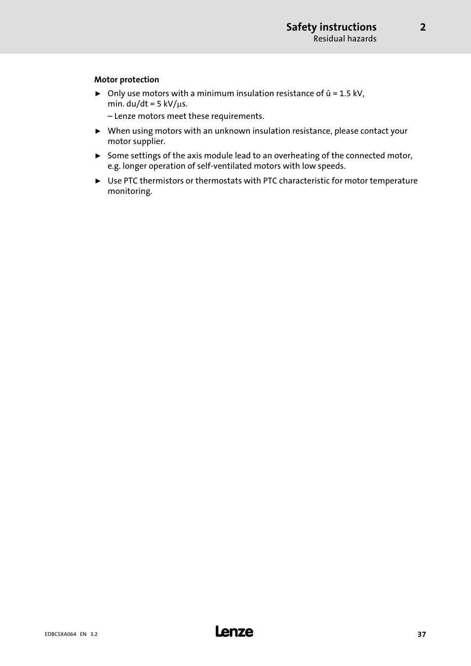 Safety instructions | Lenze ECSCAxxx User Manual | Page 37 / 483