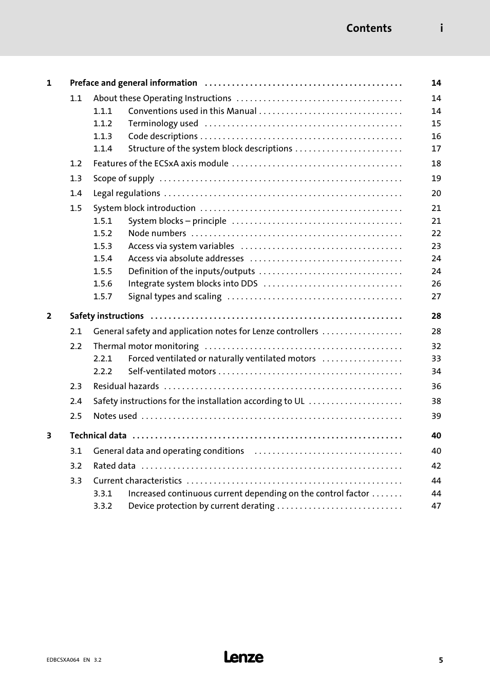 Lenze ECSCAxxx User Manual | Page 5 / 483