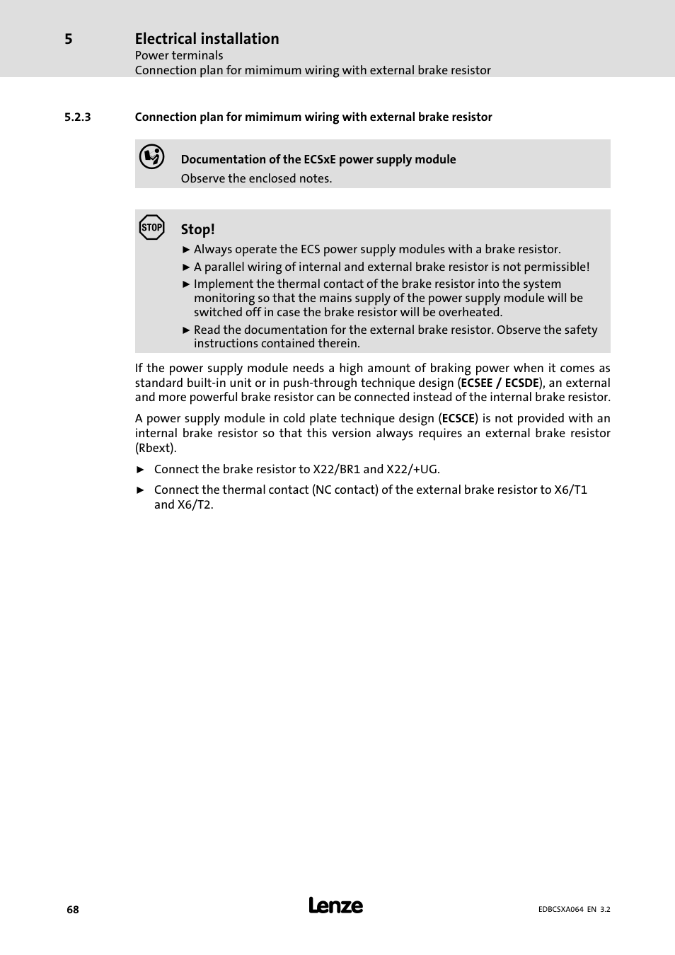 Lenze ECSCAxxx User Manual | Page 68 / 483