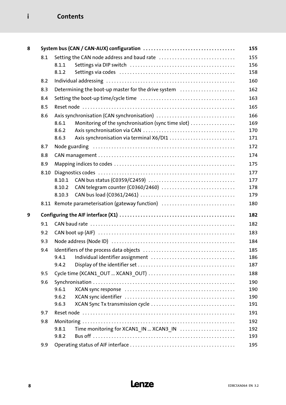 Contents i | Lenze ECSCAxxx User Manual | Page 8 / 483