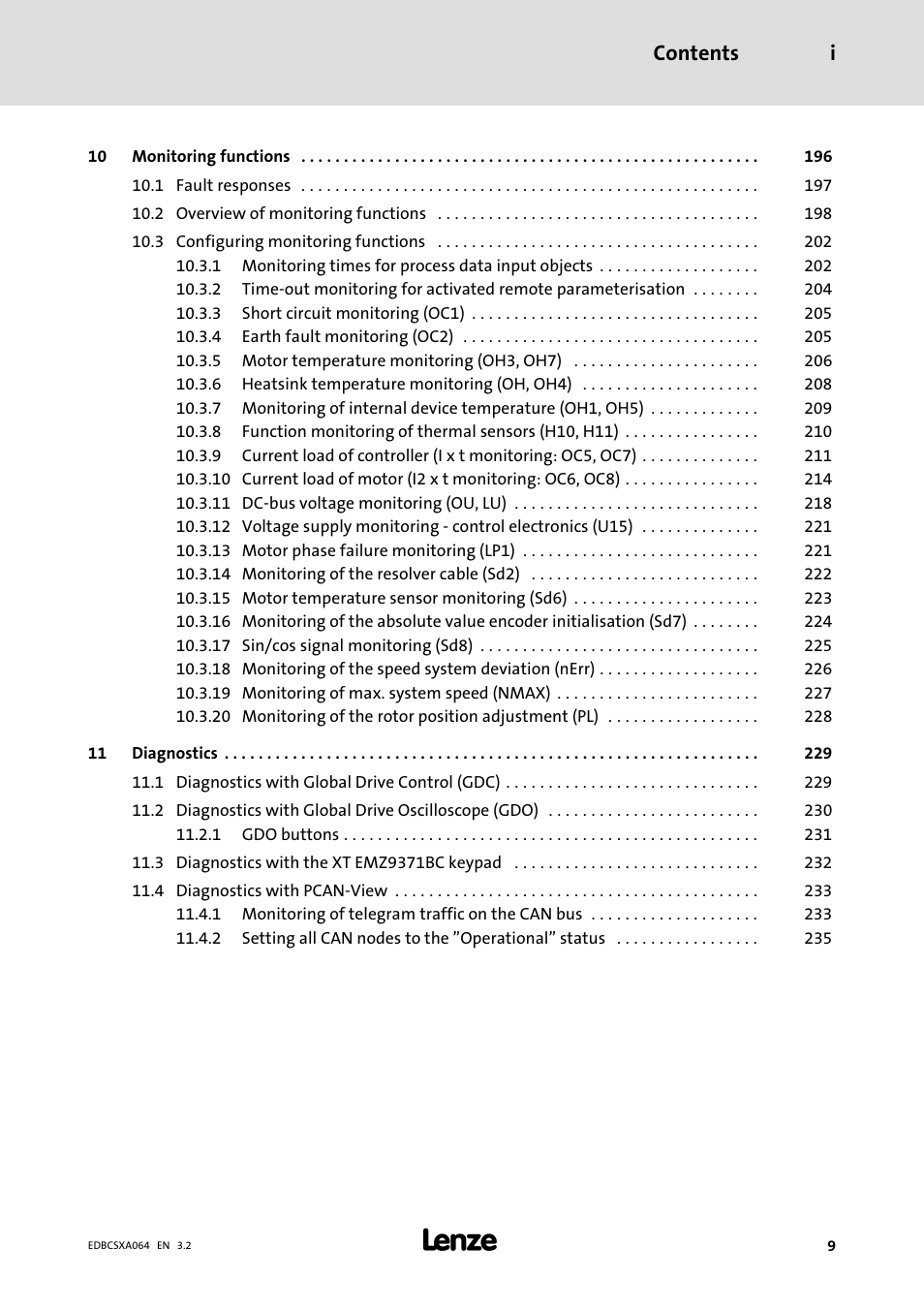 Contents i | Lenze ECSCAxxx User Manual | Page 9 / 483