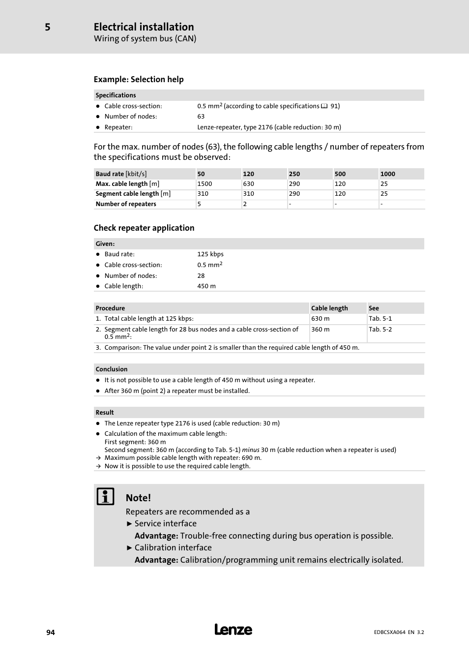 Electrical installation | Lenze ECSCAxxx User Manual | Page 94 / 483