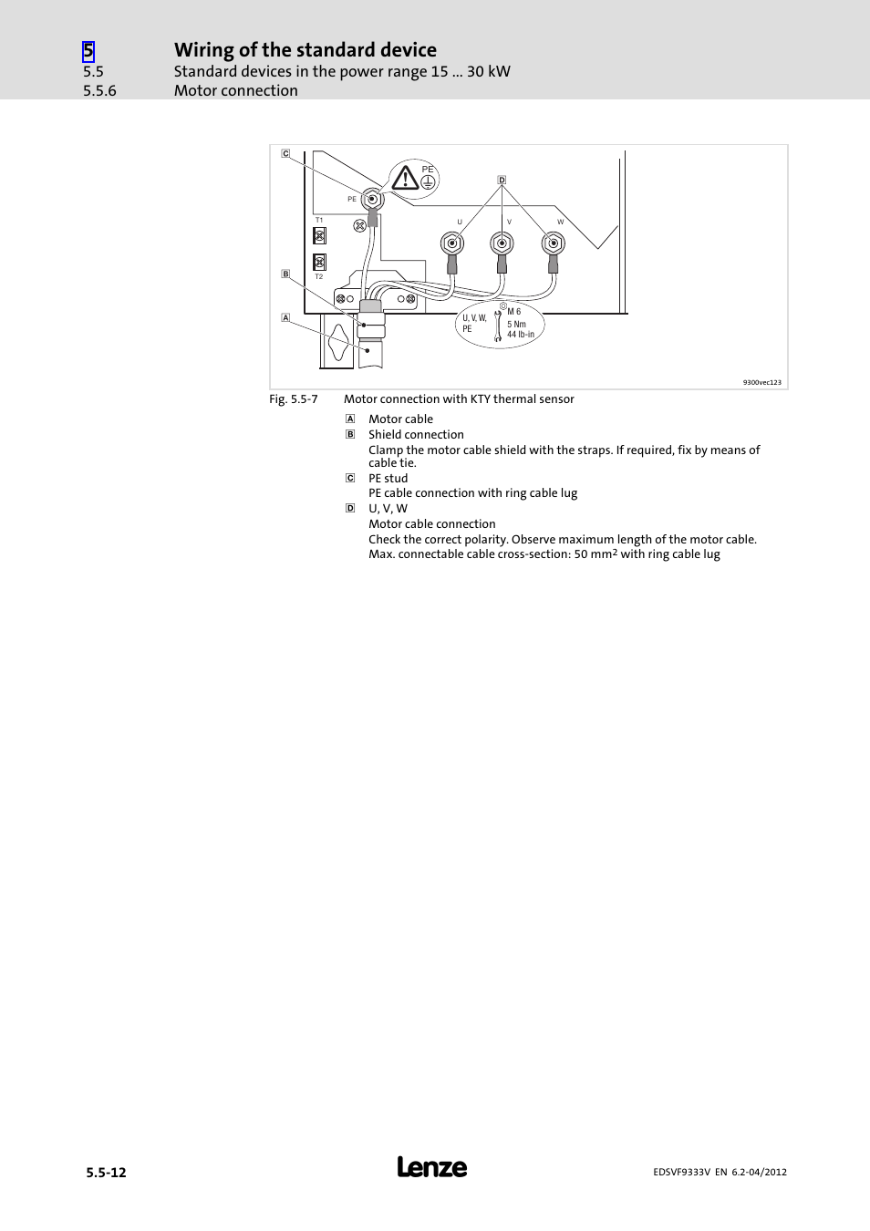 Wiring of the standard device | Lenze EVF9333−xV User Manual | Page 128 / 508