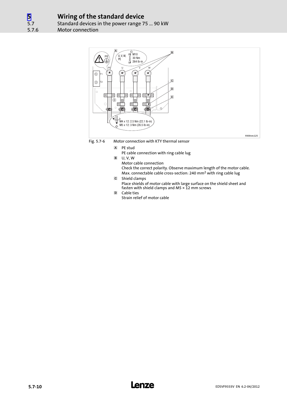 Wiring of the standard device | Lenze EVF9333−xV User Manual | Page 148 / 508