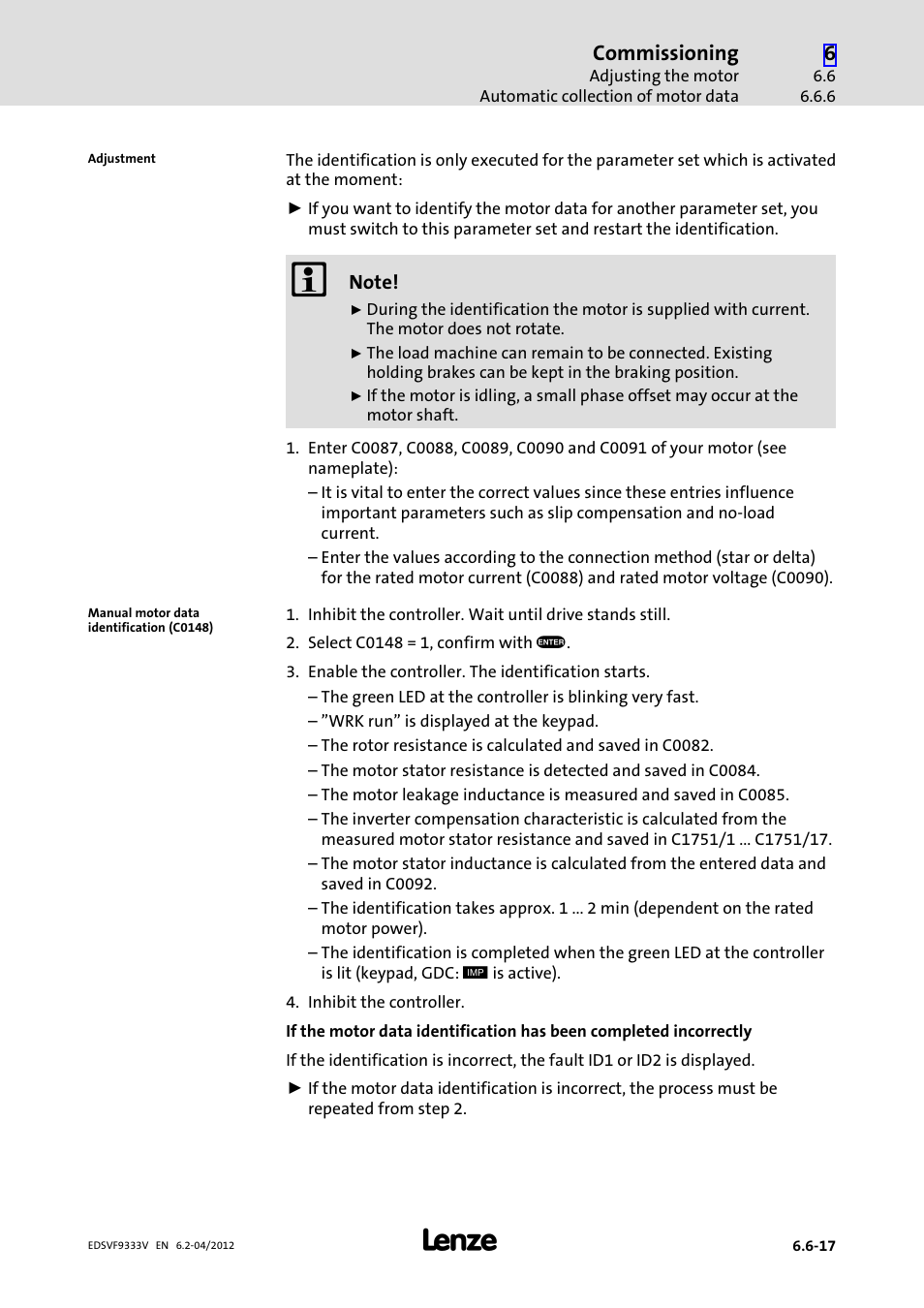 Commissioning | Lenze EVF9333−xV User Manual | Page 205 / 508